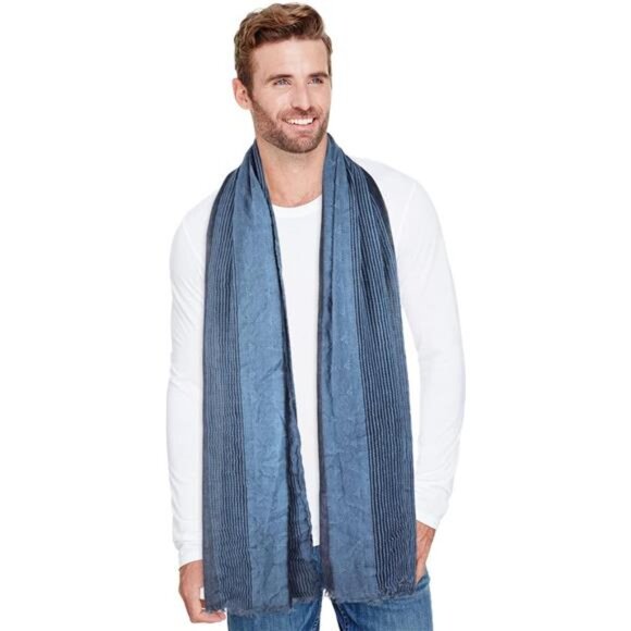 Other - Cotton-Linen Scarves Mens Blue